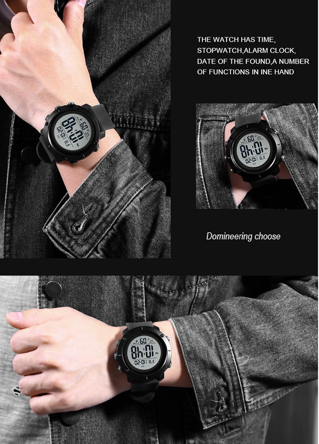 Big Boys Digital Watch Sports Teen Waterproof Military Back Light Watch for Teenagers Boys Ages 11-18 Black, BLACK, Digital image number 3