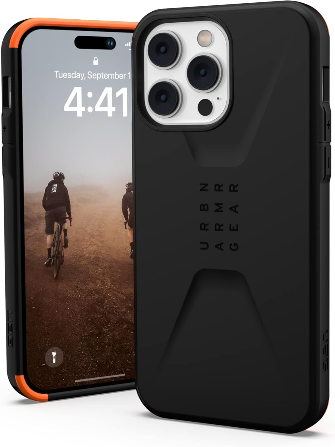 Urban Armor Gear UAG Civilian Case Compatible with Apple Iphone 14 plus [Wireless Charging Compatible Cover, Drop-Resistant Mobile Phone Case, Screen Protector with Raised Edge] Black