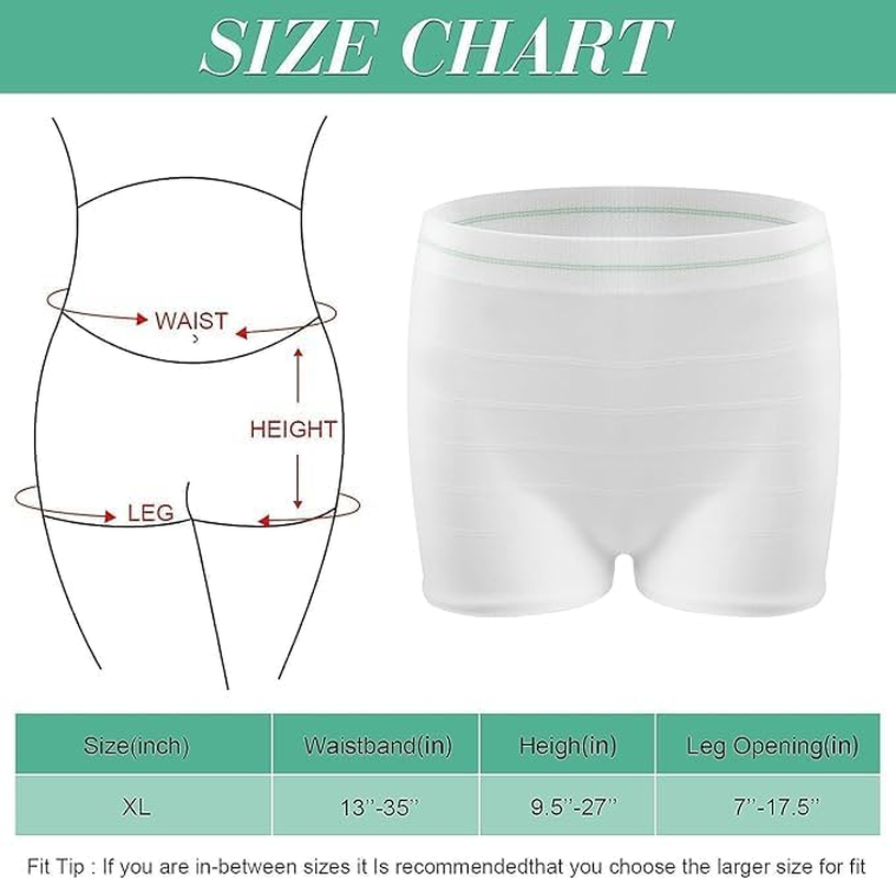 Disposable Postpartum Underwear for Women, High Waist Breathable Mesh Panties for C-Section Recovery & Maternity Hospital Care Soft, Stretchable and Washable Post-Surgery Briefs (XL) image number 3