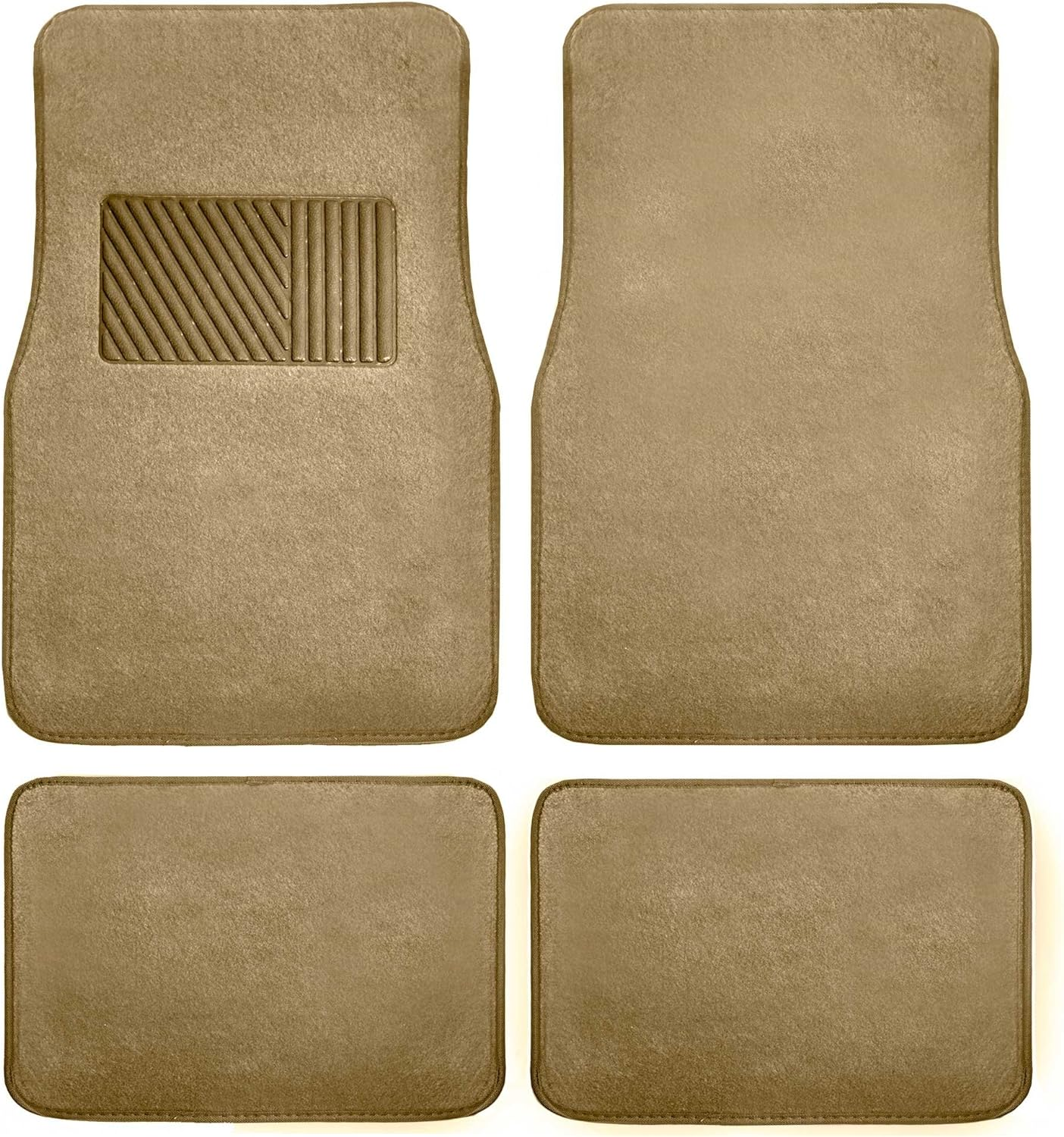 FH Group F14403BEIGE Beige Carpet Floor Mat with Heel Pad (Deluxe)