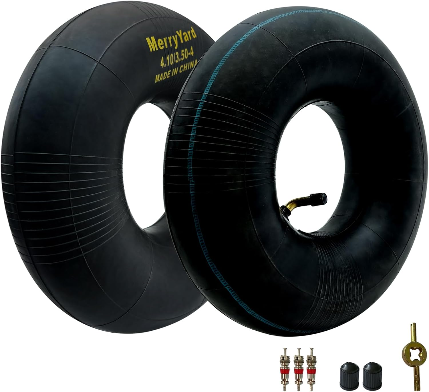 2-Pack of 4.10/3.50-4" Inner Tubes,Tr87 Bent Valve Stem,High Air Tightness,Heavy Duty Replacement for Hand Truck,Wheelbarrows,Mowers,Utility Wagon,And More-For 410/350-4 Wheel image number 3