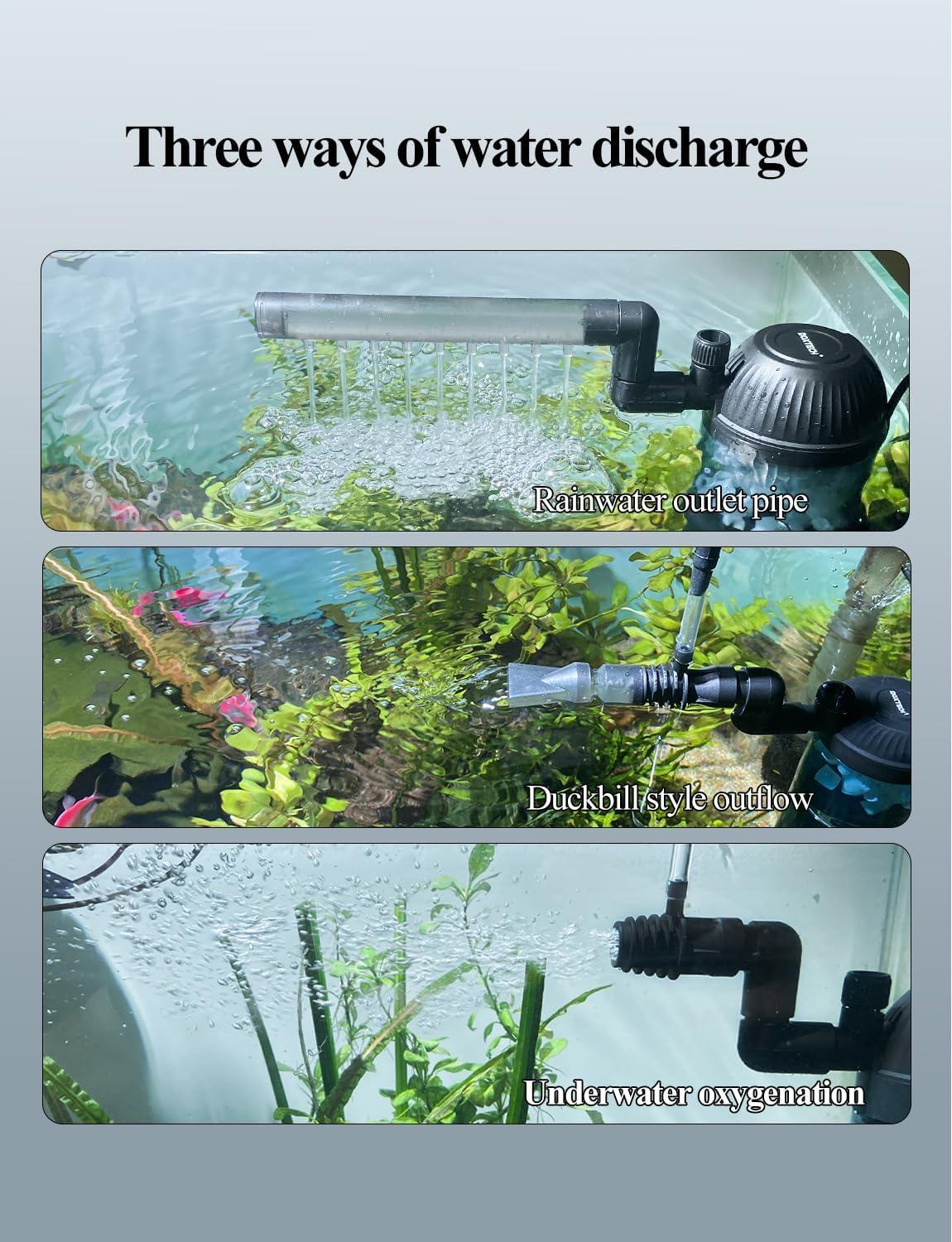 Boxtech Aquarium Filter, Multifunction Aquarium Filter, USB 1W Adjustable Aquarium Filter for Fish Tank 10-30Gal image number 5