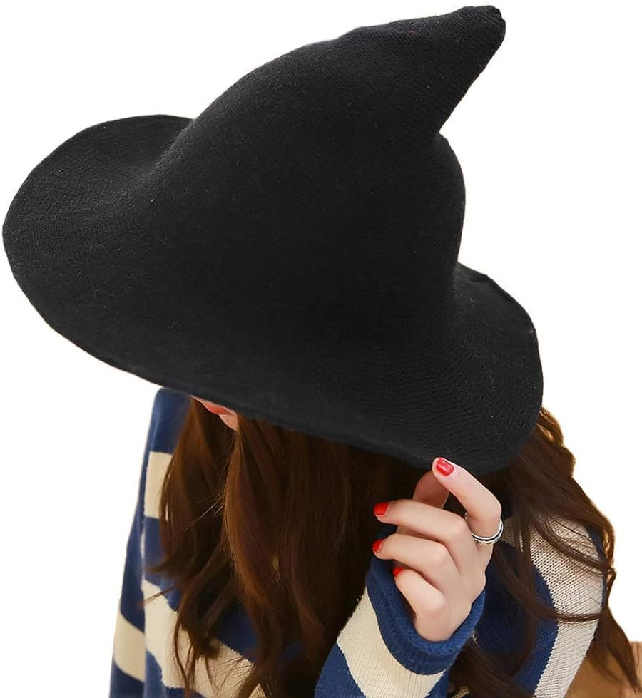 Foldable Wool Knit Witch Hat - Felt Material