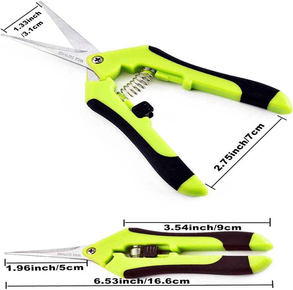 2PCS Hand Pruner Pruning Plant Shears with Straight Stainless Steel Blades for Gardening