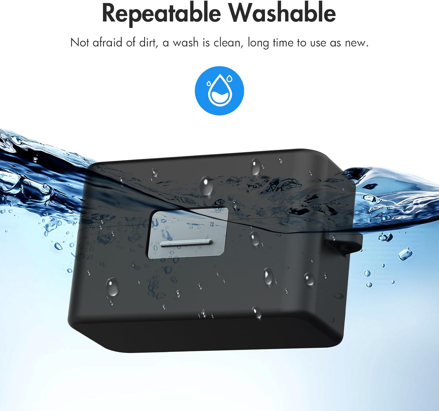 Case for DJI Mic Mini,Noukaju Silicone Protective Cover(With Carabiner + Lanyard) Drop-Proof,Scratch-Proof,Dust-Proof,Protective Case for DJI Mic Mini Microphone(Black) image number 4