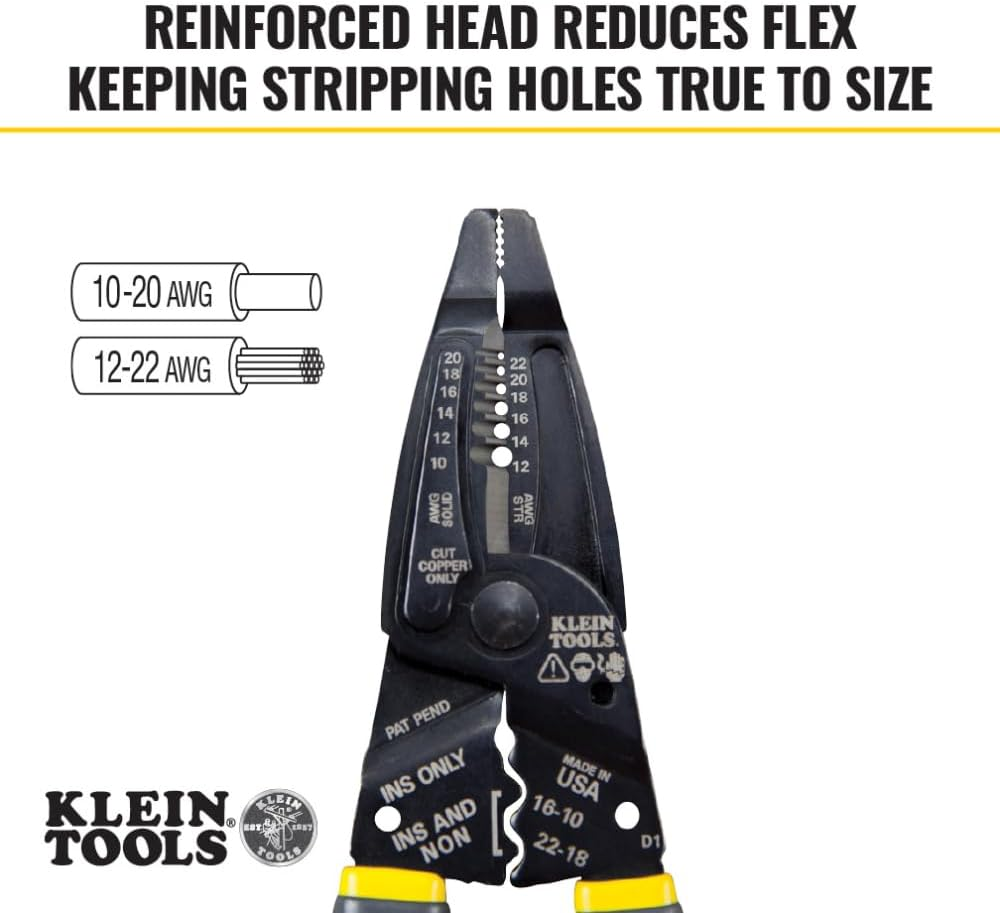 KLEIN TOOLS Kurve Long-Nose Wire Stripper, 10-20 AWG Solid, 12-22 AWG Stranded image number 6
