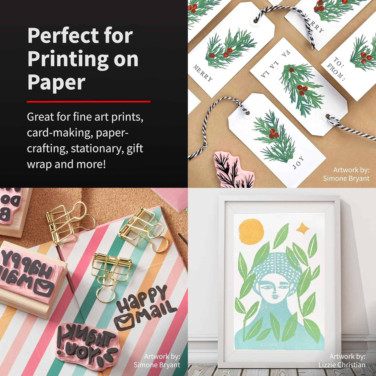 Speedball Block Printing Ink 4-Pieces Set, Multicolour - Quality Inks for Stunning Prints, Easy to Use, Water-Soluble - Ideal for Various Surface Artwork Creation image number 2