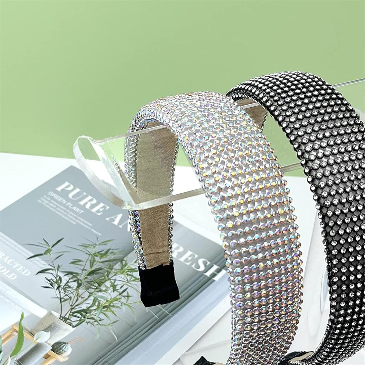 Acrylic Headband Holder,Simple Acrylic Headband Storage Rack with Bending Design | Multifunctional Headband Storage Clear Rack for Headband Jewelry Hair image number 1