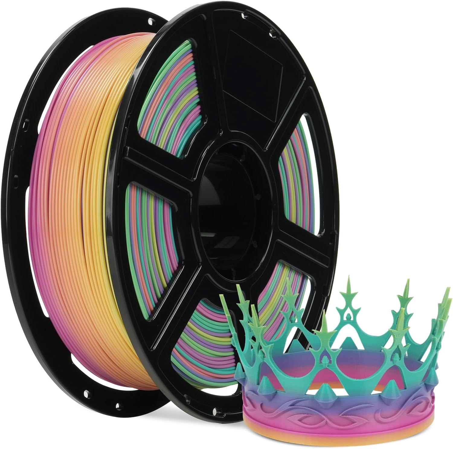 FLASHFORGE 3D Printer Filament, Rainbow Candy HS PLA 1.75Mm, 500Mm/S High-Speed Printing, +/- 0.02Mm Accuracy, 1Kg Spool (2.2Lbs), Compatible with Most FDM 3D Printers - Burnt Titanium  Abyssal Red Gradient image number 5