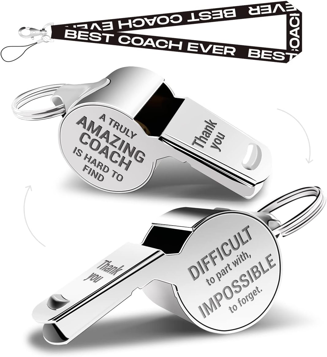 QIBAJIU Whistles with Lanyard, Coach Whistle, Gifts, Coach Gifts for Men Women-3