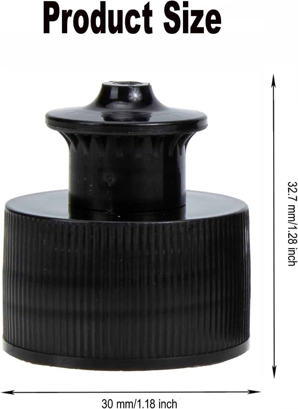 Plastic Push Pull Replacement Bottle Caps, Pack of 30, White Sports Water Bottle Cap Water Bottle Lid Replacement Water Bottle Accessories Empty Refill Bottle Caps - Black image number 4