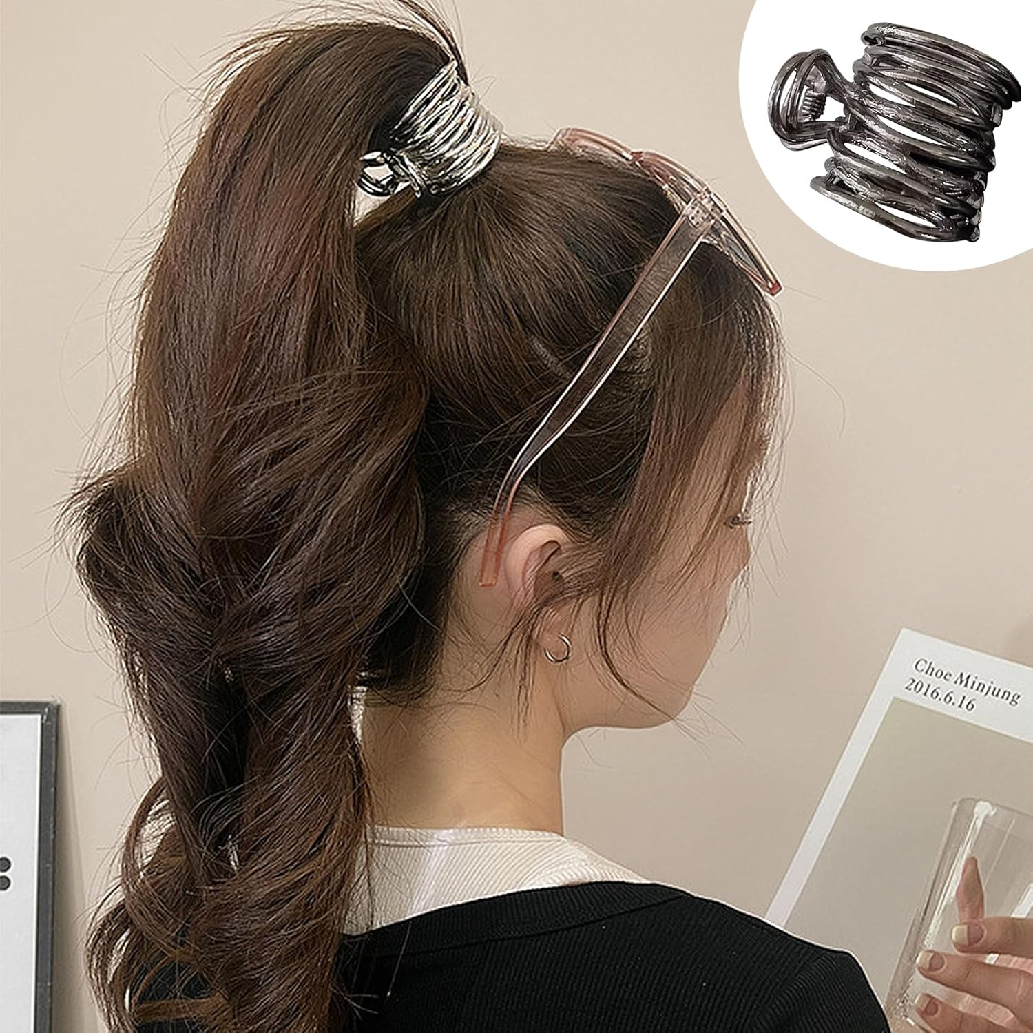 Pack of 3 Women'S Hair Accessories, Hair Ties, Hair Clips, Hair Clips, for Hair Clip, Metal, Ponytail Clip, Thick Gold Accessories, Hairpin, Hairstyle Aid, Ponytail Clips image number 6