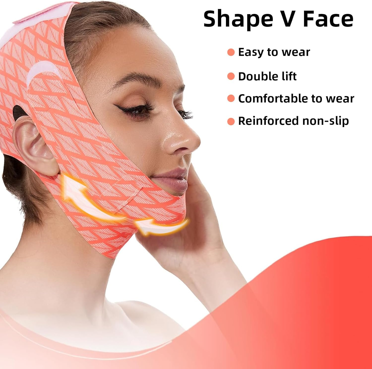 Hzqzaoan Reusable Double Chin Reducer Strap - Comfortable Chin Strap for Face Slimming & Jawline Definition | Breathable V-Line Lifting Mask for Women (Sleep-Friendly & Skin-Tightening) image number 4