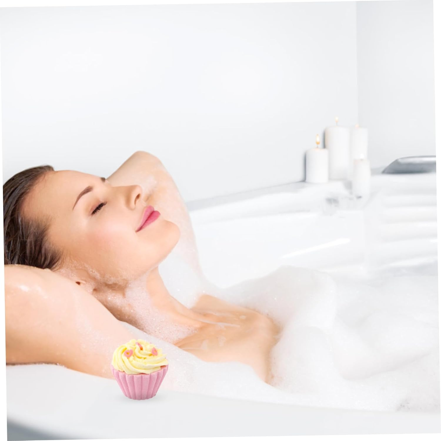 WRITWAA 6Pcs Adorable Cake Shape Bath Balls Natural Spa Set for Relaxation Travel Friendly for Home Hotel Use image number 1