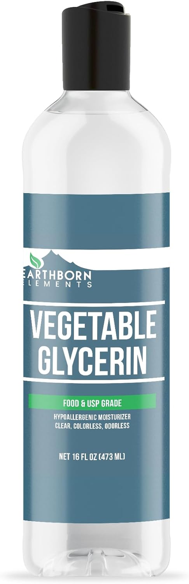 Earthborn Elements Vegetable Glycerin 16 Fl Oz, Food Grade, Pure & Undiluted, No Additives, Moisturizer, Cooking Ingredient