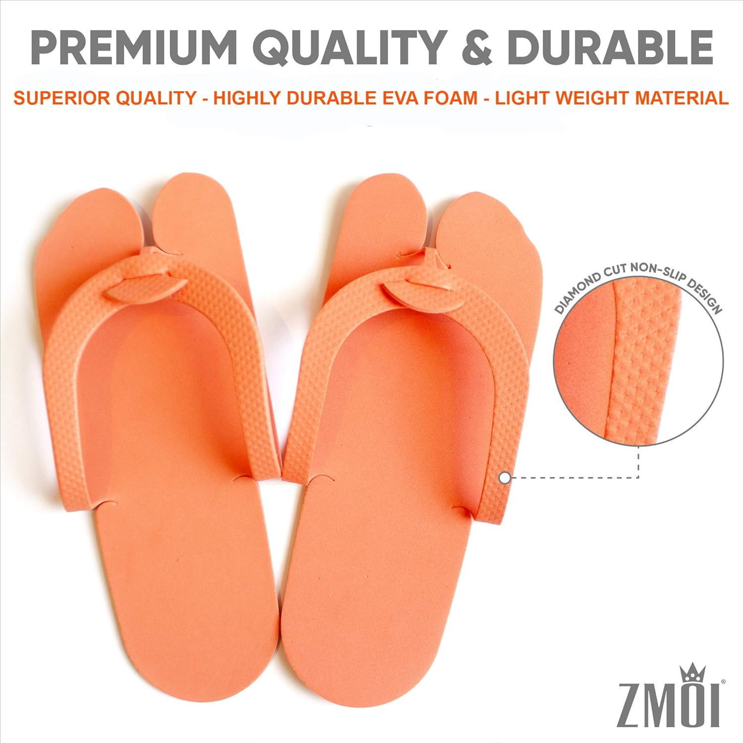 ZMOI 12 Pairs Disposable Pedicure Slippers &ndash; Anti-Slip EVA Foam One Size Fits All Flip Flops for Pedicure &ndash; Comfortable and Safe &ndash; 4 Fun Colors &ndash; Ideal for Spa, Nail Salon, Multi, One Size image number 3