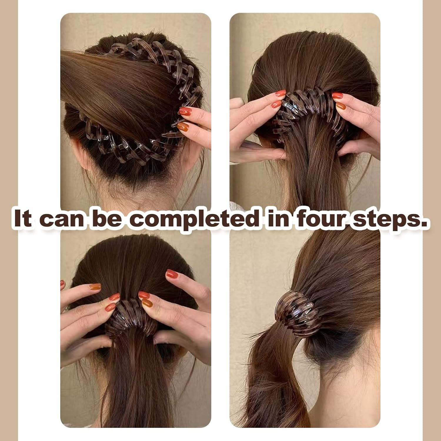 Pack of 7 Bird Nest Hair Clips Women'S Simple Ponytail Holder Haircut Bird Nest Hair Bobbles Expandable Headdress Headband for Women Girls image number 6