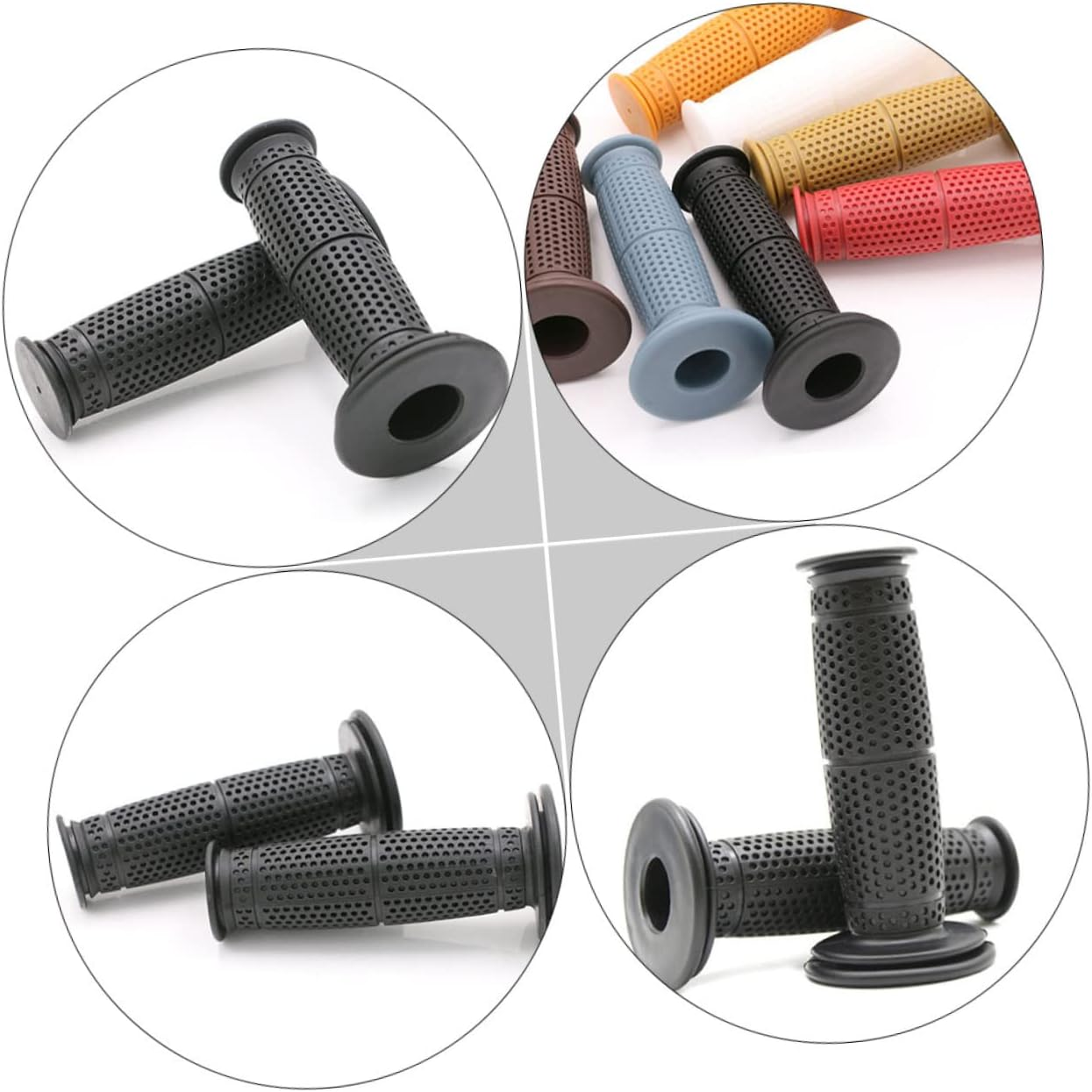 SUPVOX Classic Motorbike Accessories Motorcycle Rubber Grips Vintage Handlebar Tape Easy Installation for Riding Lovers image number 2