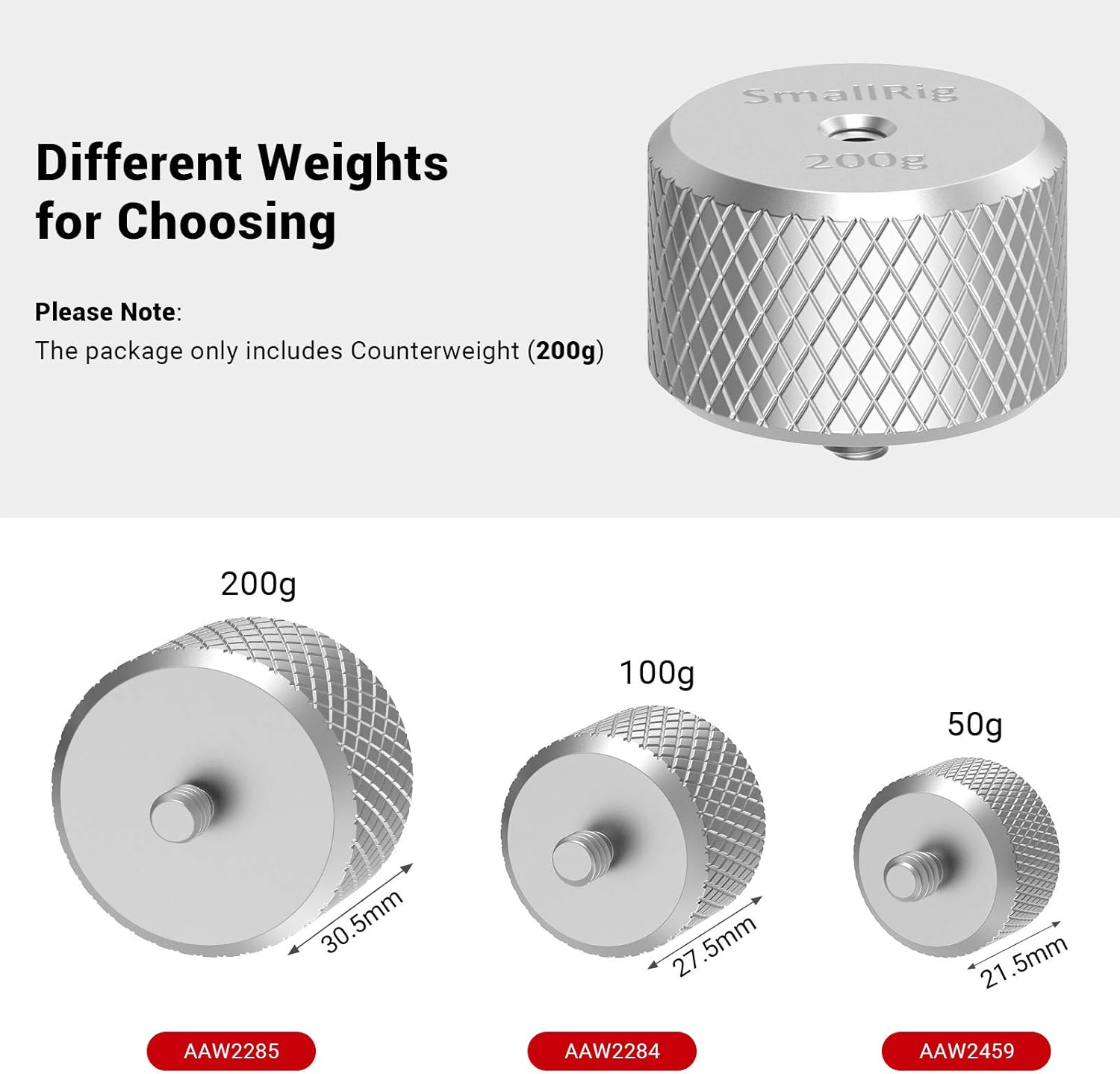 Smallrig Balance for Ronin S and for Zhiyun Removable Counterweight Threaded Weight(200G,0.44Lb) Balancing for DJI Ronin S and for Zhiyun Gimbal Stabilizer - 2285 image number 4