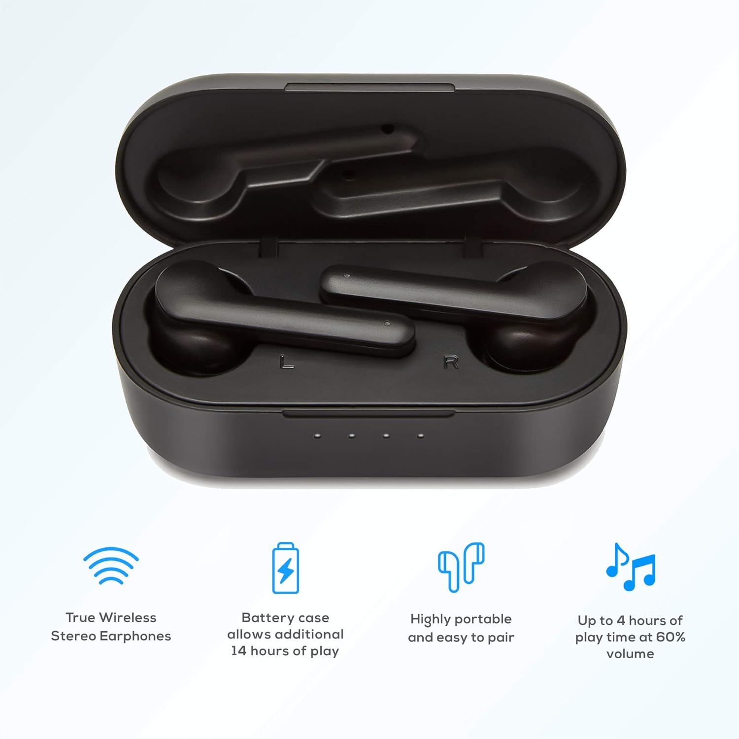 Mbeat E2 True Wireless Bluetooth Earbuds In-Ear Stereo Bluetooth Headphones Wireless Earphones (Bluetooth 5.0, Built-In Mic, Stereo Calls, Total 24 Hours Playtime) image number 2