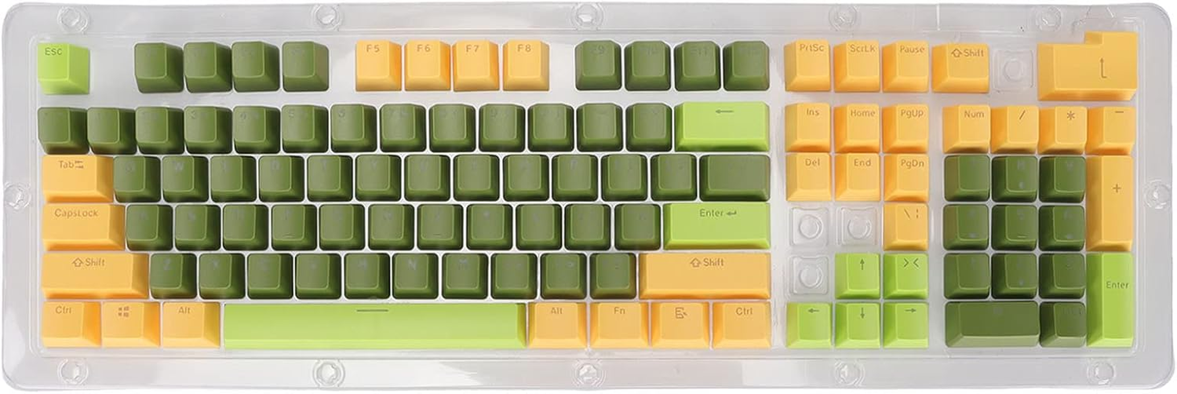 Rengu Keys Mechanical Keyboard Made of Tricolor ABS Material. 61/87/104/84/64/98/96 Keys (Matcha Dark Green) - Matcha Dark Green image number 3
