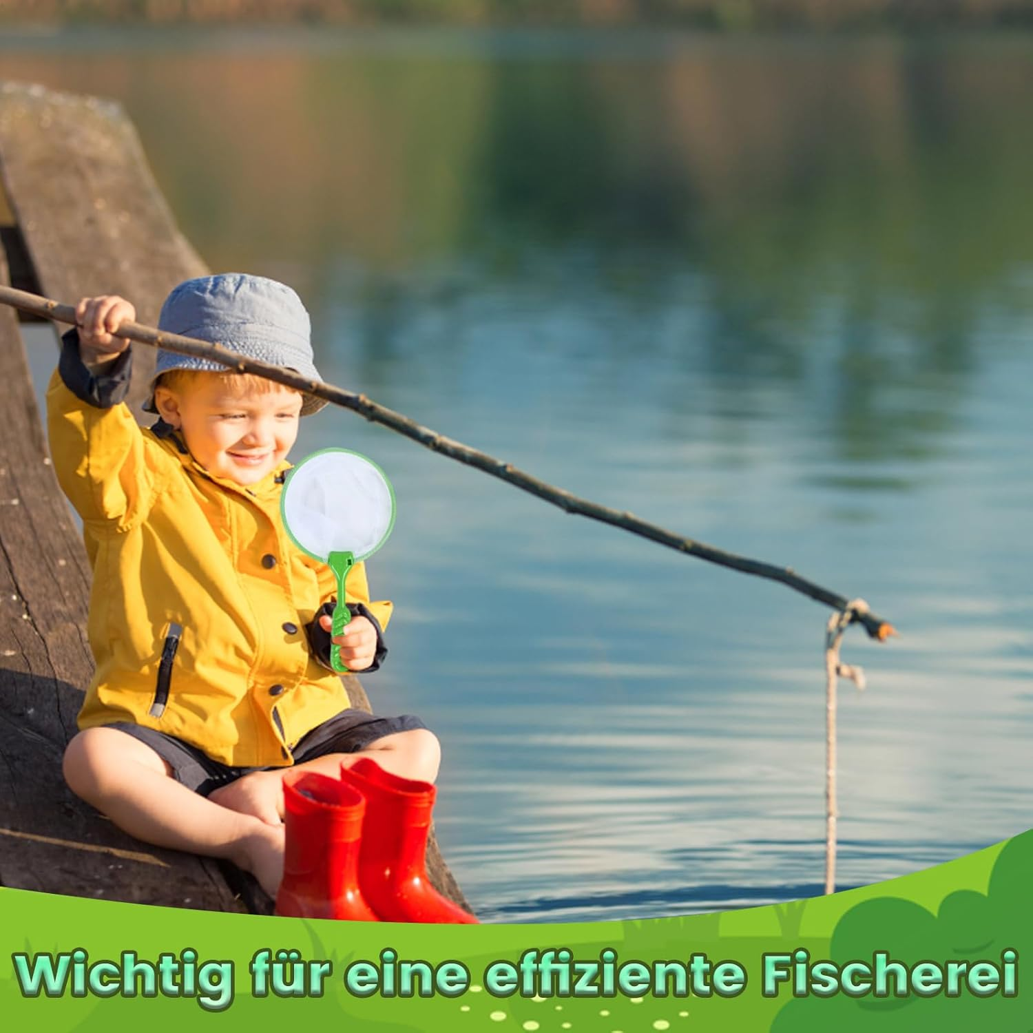 Children'S Landing Net Pack of 6 Beach Toys for Outdoor Adventures, Fishing Net Children in Yellow, Green, Purple and Orange, Ideal for Hand-Eye Coordination and Nature Exploration image number 4