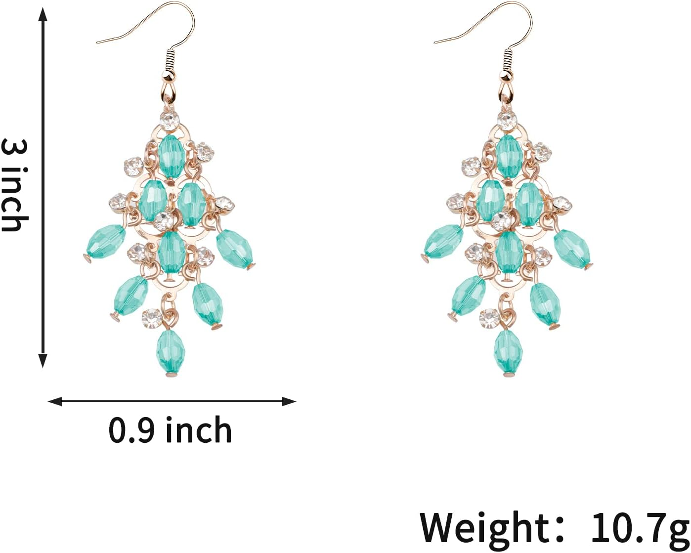 Hofar New Year Earrings Bohemia Vintage Dangle Earrings Boho Retro Rhinestone Drop Earrings Gift for Women image number 3