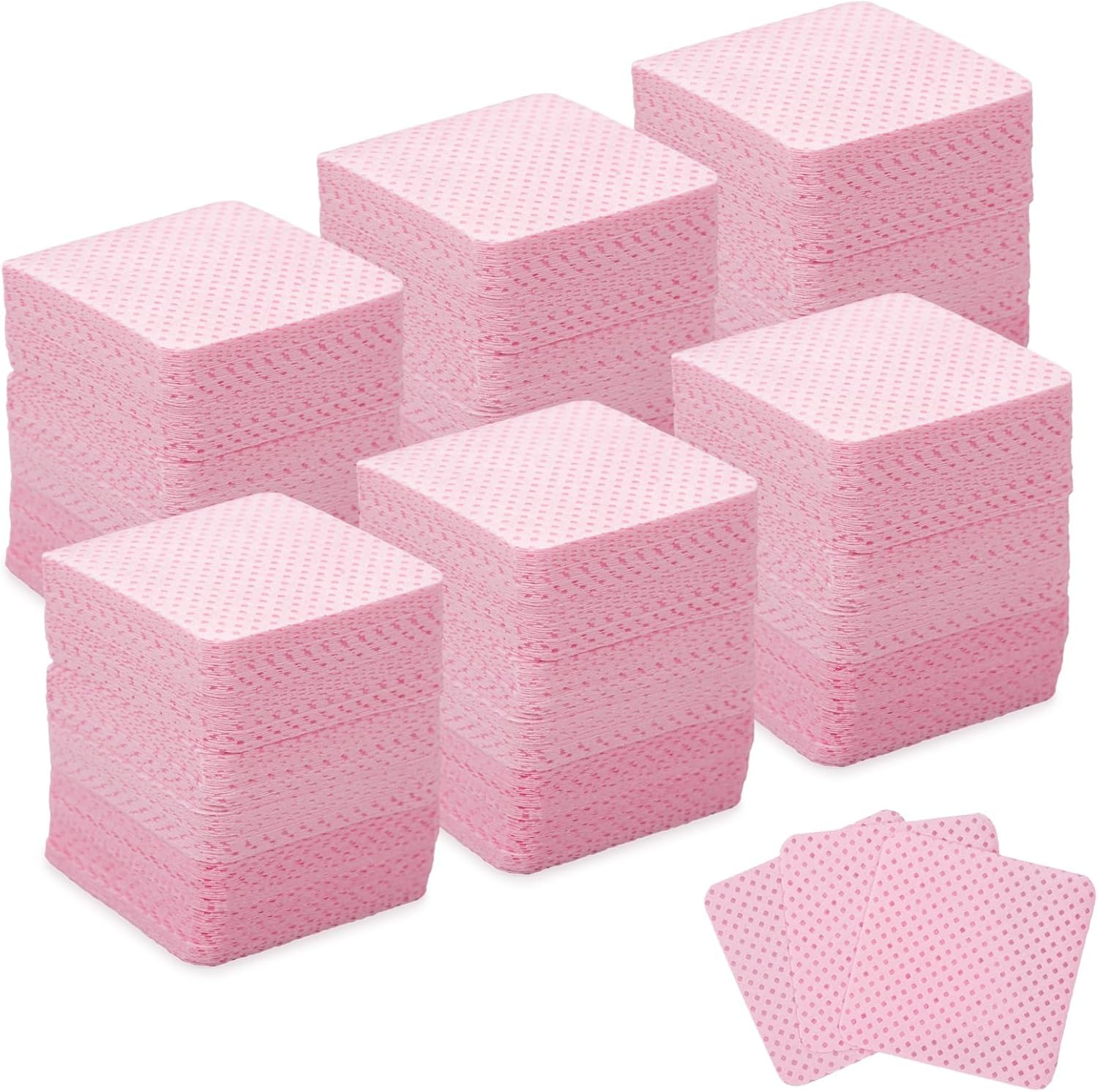 1000 Pcs Lint Free Nail Wipes, Disposable Nail Polish Remover Pads, Gel Polish Remover Pads, UV Gel Absorbent Remover Nail Wipes Meltblown(Pink) image number 6