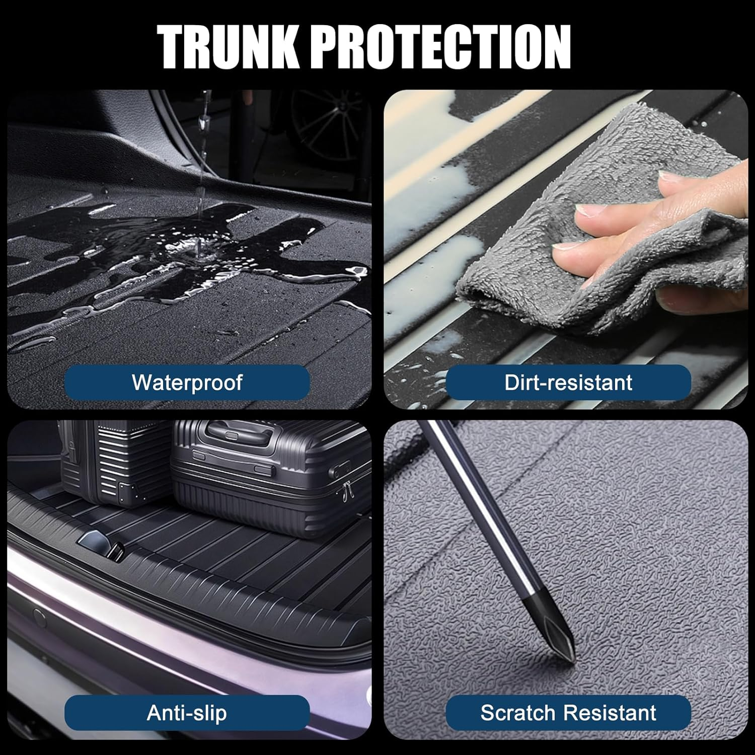 Cargo Liner Boot Liner Back Seat Protector for Maz-Da CX-60 2022-2025 TPE Mat Heavy Duty Car Seats Kick Mats Cover Car Accessories Back Seat Protector Cover (Boot Liner+Back Seats Mat) image number 5