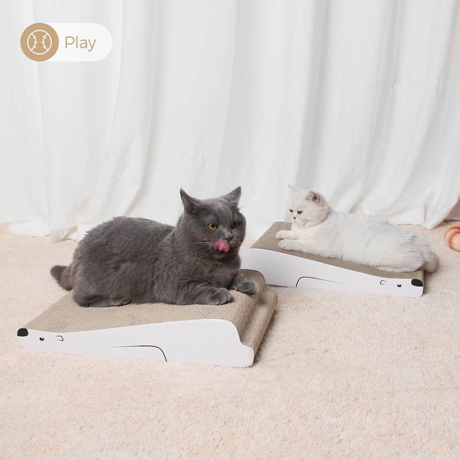 Cat Scratcher Cardboard Cat Sofa Bed Cat Scratching Board Cat Scratch Pad Cat Scratchers for Indoor Cats Set of 2 image number 1