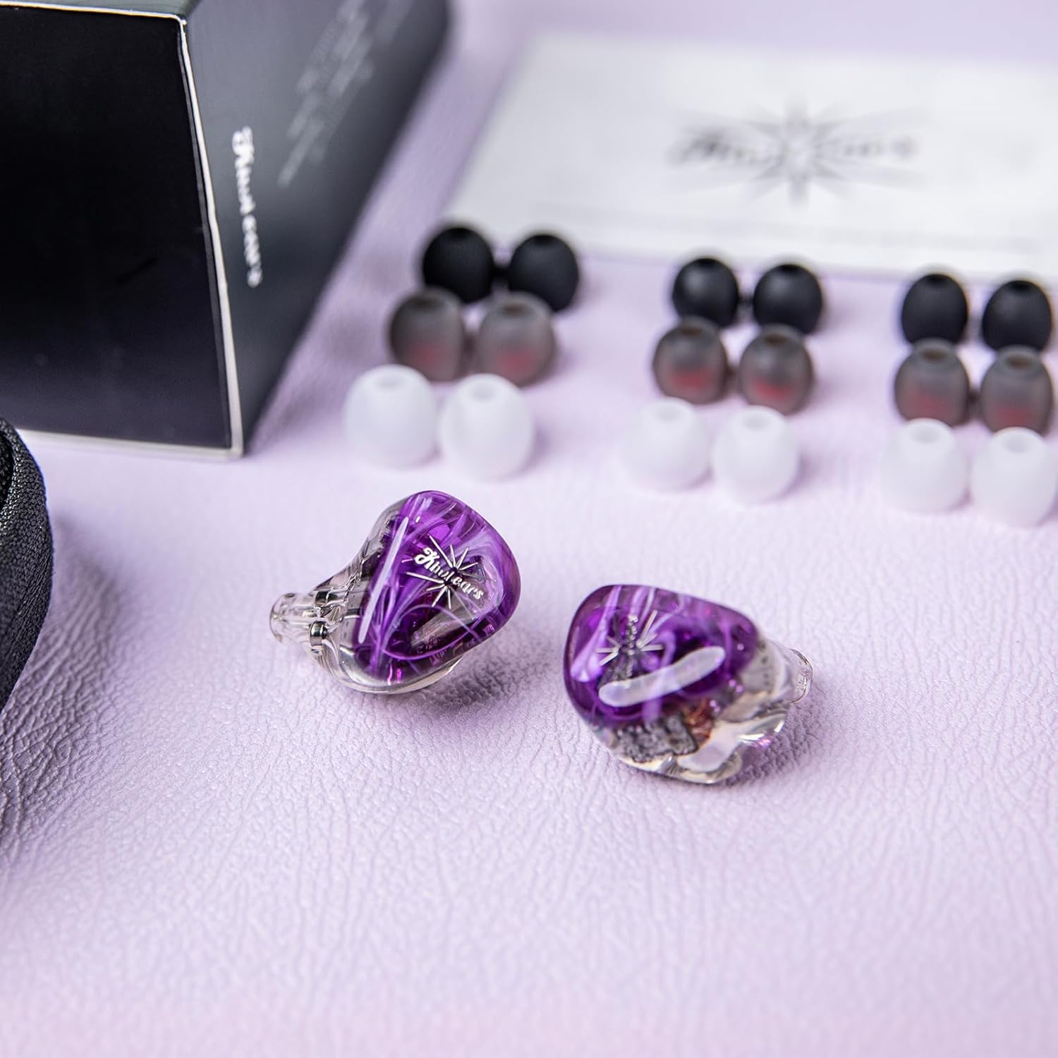 Linsoul Kiwi Ears Orchestra Lite Performance Custom 8BA In-Ear Monitor IEM with Detachable 4-Core 7N Oxygen-Free Copper OFC Cable, Handcrafts Faceplate for Audiophile Studio Musician (Purple) - Blue image number 4