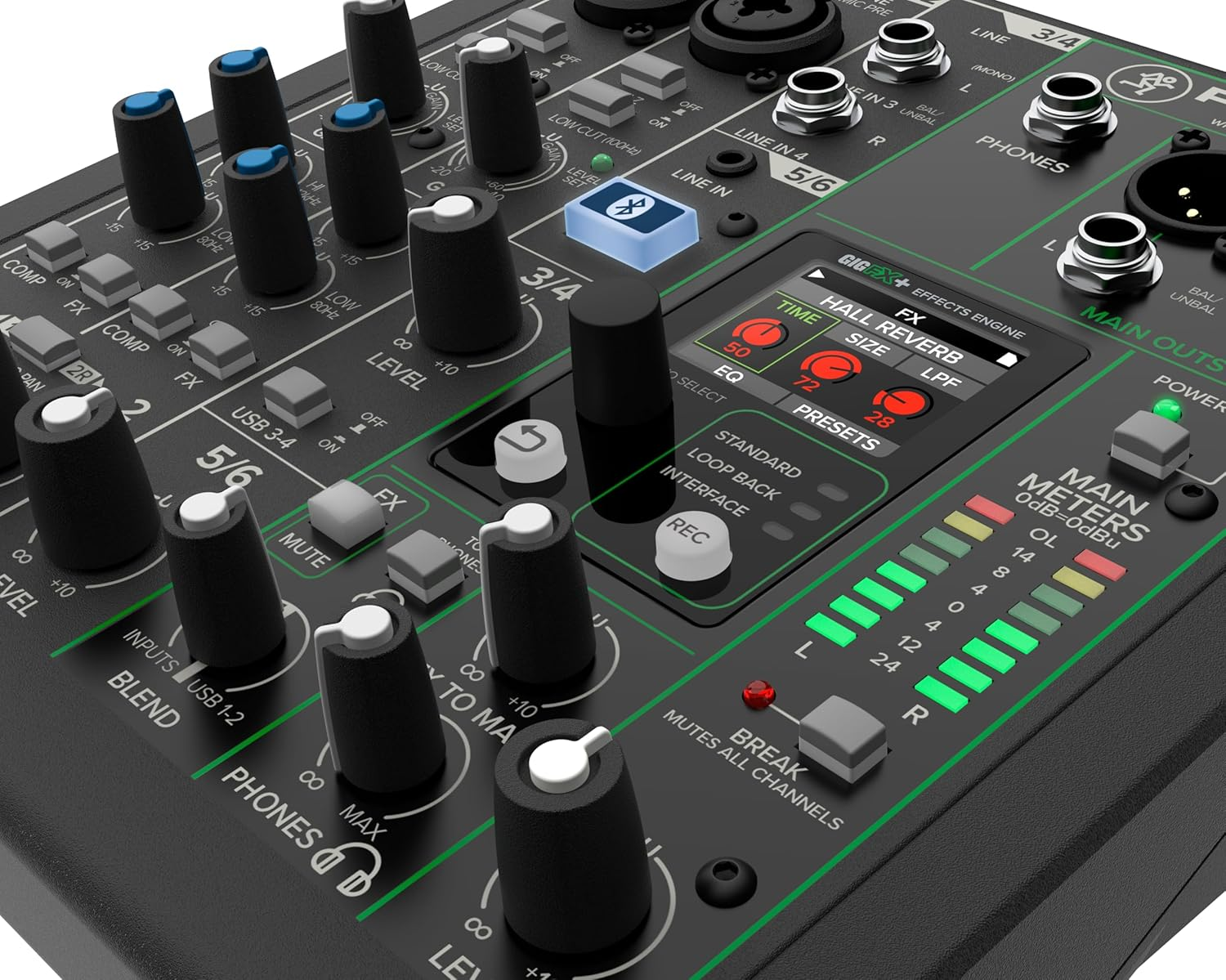 Mackie Profx6V3+ 6-Channel Analogue Mixer for Studio Quality Recording and Live Streaming with Improved FX, USB Recording Modes and Bluetooth&reg; Black image number 1