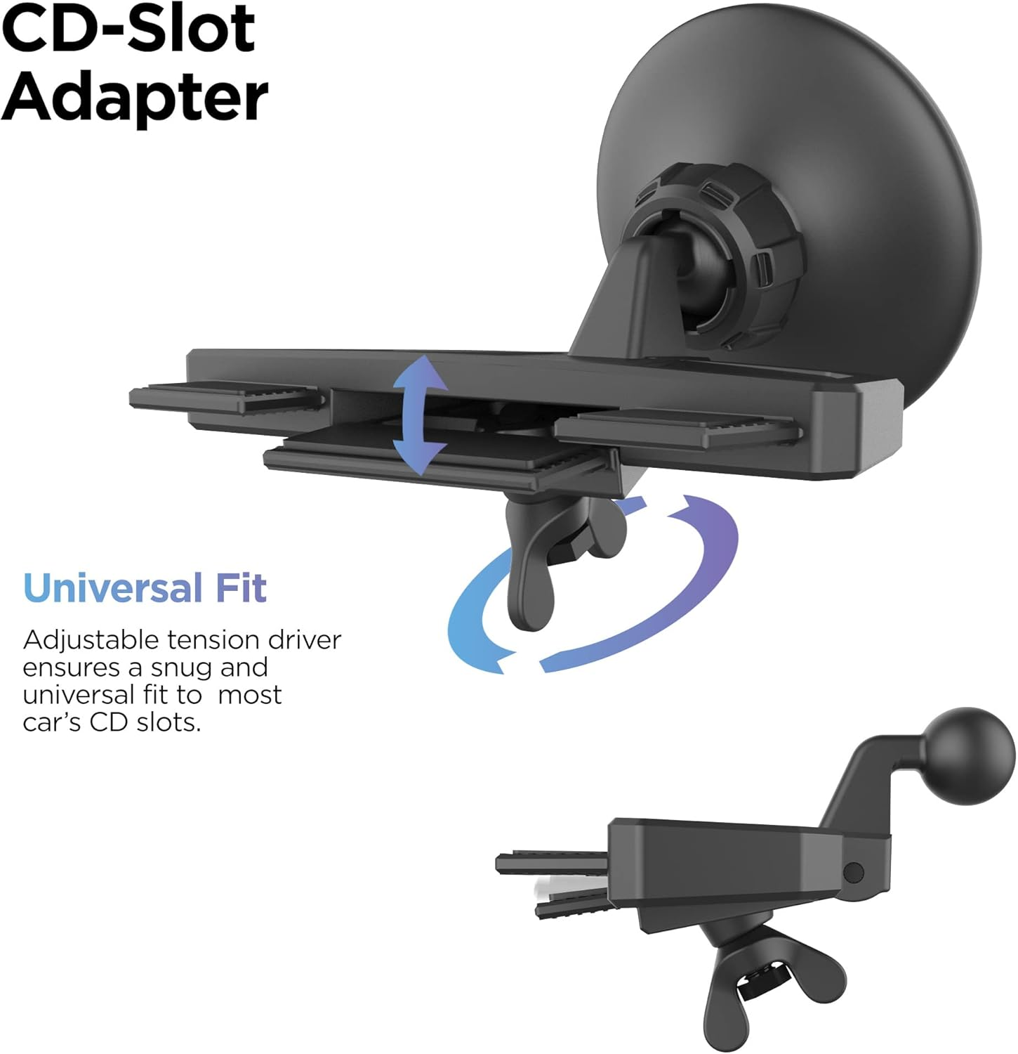 GALVANOX Wireless Charging Car CD Slot Phone Holder - Magnetic Mount Charger with Secure Cd-Player Attachment - Compatible with Magsafe, Black image number 2