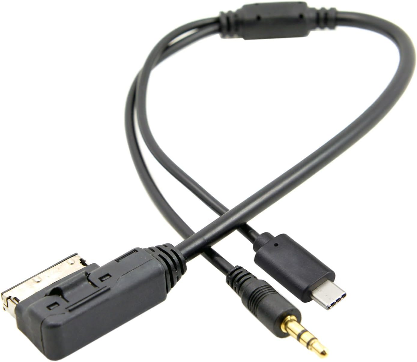 JSER Media in AMI MDI to Stereo 3.5Mm Audio & USB-C Aux Adapter Cable for Car VW Audi 2014 A4 A6 Q5 Q7 image number 6