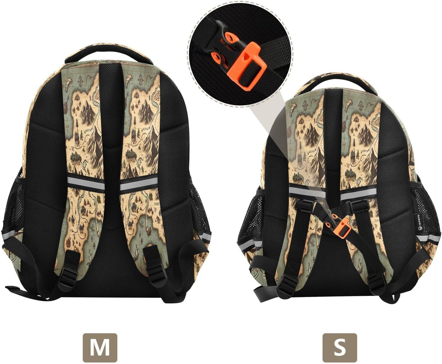 RPLIFE Backpack for Kids Ages 3-8, Game Treasure Map Elementary Kids Backpack, 15 Inch image number 4