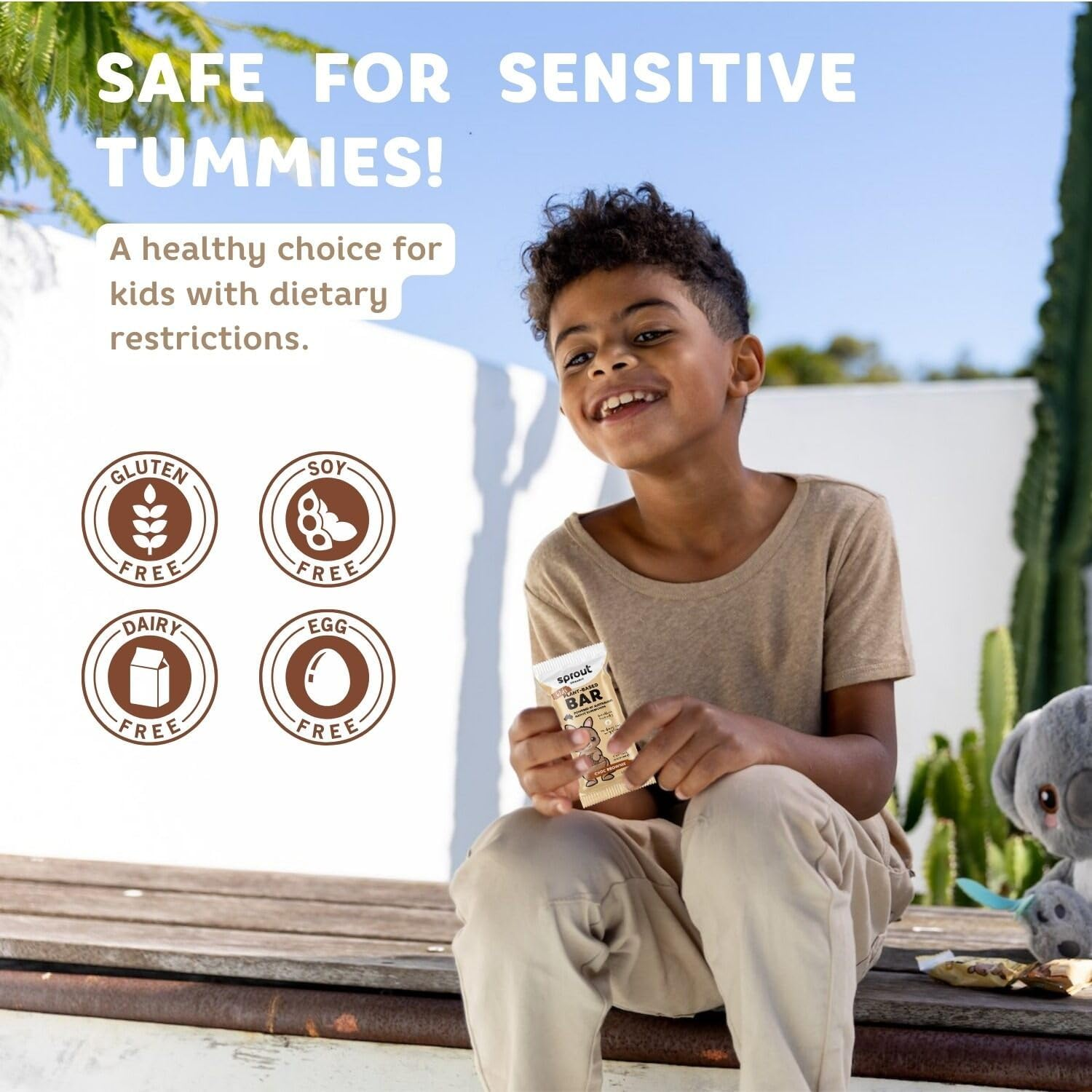 Sprout Organic Kid'S Snack Bar, Plant-Based Baby Food for 12 Months and Above, Baby Foods Enriched with DHA, Lactose-Free, Soy-Free, Australian Made, Pack of 4 (Pack of 4, Choc Brownie) image number 6