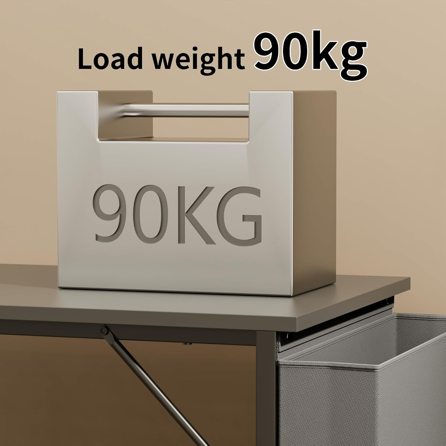 Computer Desk for Home Office & Gaming, Sturdy Writing Desk with Storage Bag & Headphone Hook, Modern Study Table for Bedroom, Durable Metal Frame, Easy to Assemble Workstation (80 * 40 Cm) image number 4