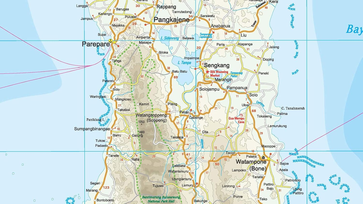 Sulawesi, Indonesia Travel Map, 1:800,000