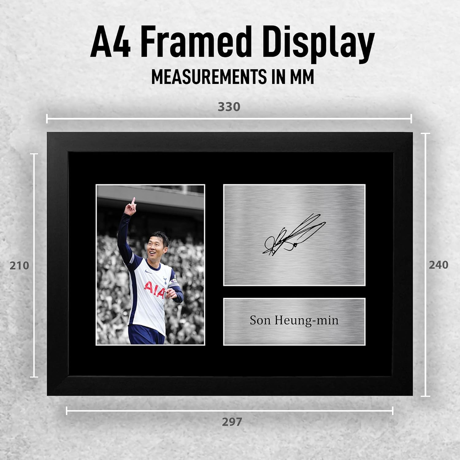 HWC Trading Son Heung-Min Gift Signed FRAMED A4 Printed Autograph Tottenham Hotspurs Gifts Photo Display image number 5