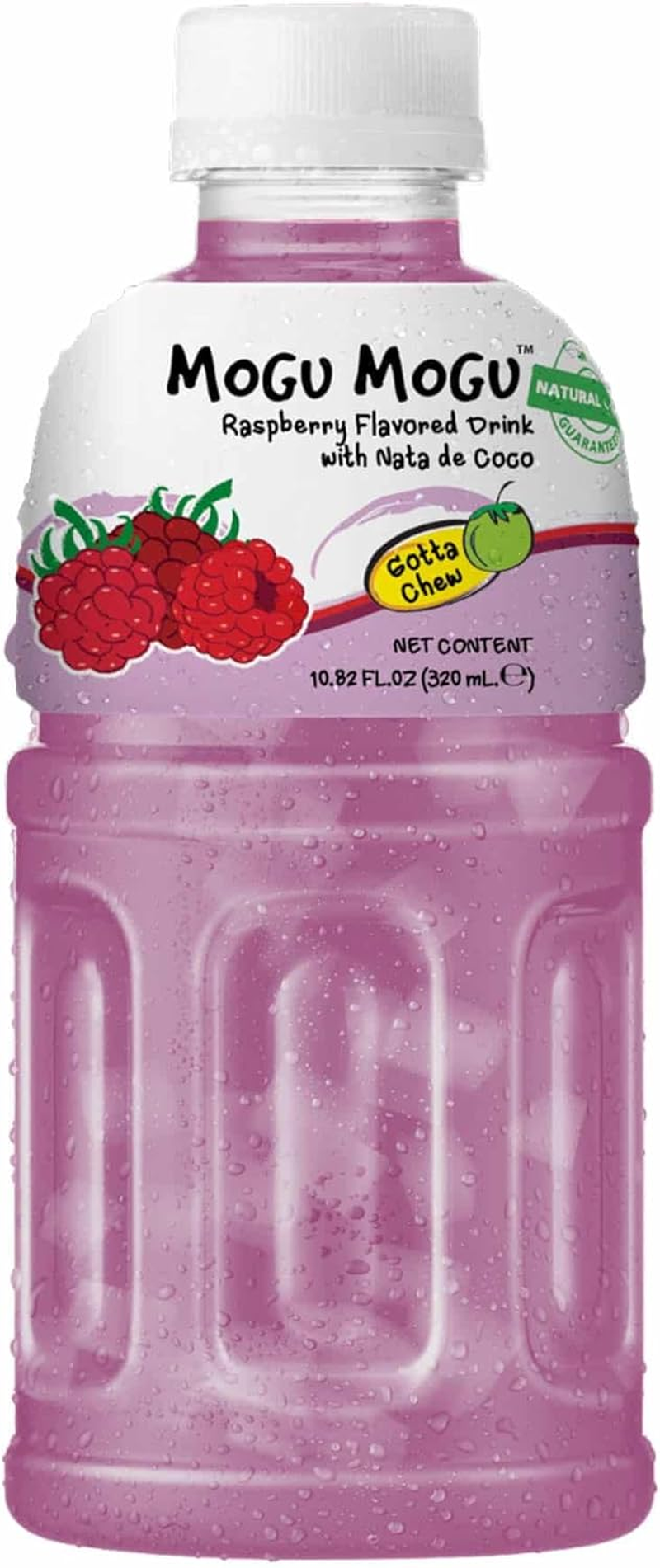 Mogu Mogu Raspberry Flavoured Drink with Nata De Coco | Refreshing Asian Fruit Drink | Chewy Coco Juice Drink | Delicious Raspberry Flavour Drinks for Sharing | 320Ml Bottle image number 1
