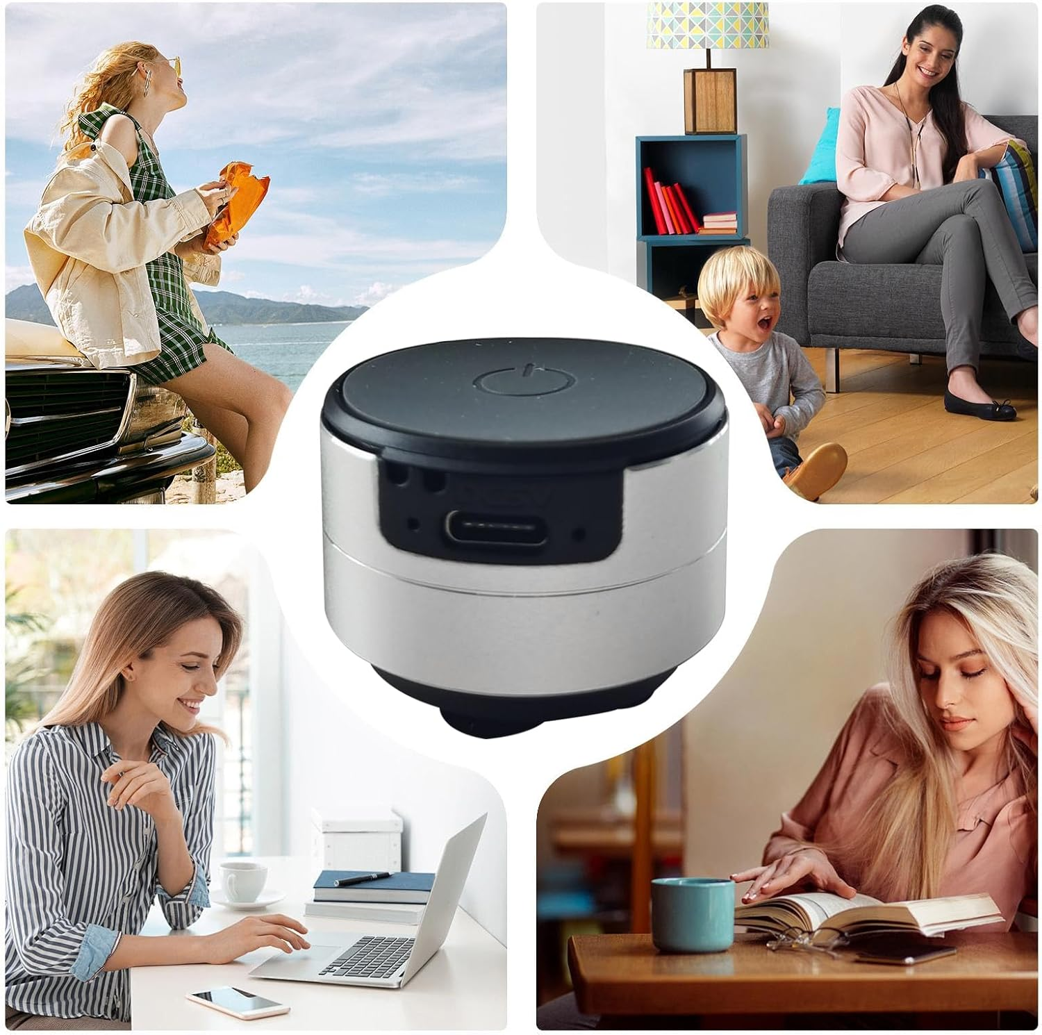 Speaker Wireless | Outdoor Compact Speaker | Music Playing Device Bone Conduction for Retail Store Owners Tech-Savvy Consumers Conference Room - Silver image number 6