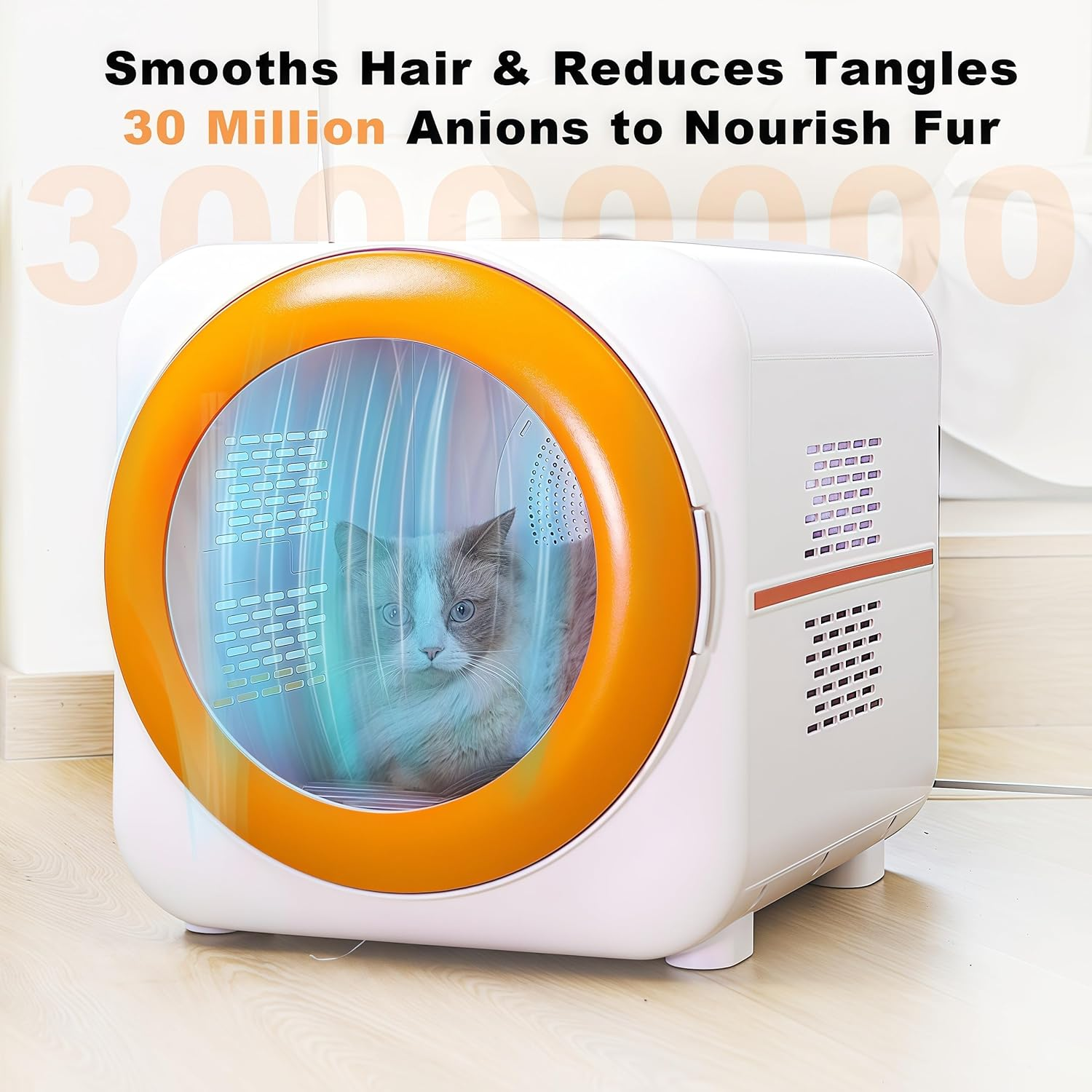 VIC 76L Large Capacity Pet Drying Box Automatic for Cat Small Dog,It Comes with a Hair Collection Device and Can Accommodate Four Cats at the Same Time. Smart Temperature Control, 360&deg; Drying, Quiet and Quick Dog Hair Dryer Pet Grooming image number 3