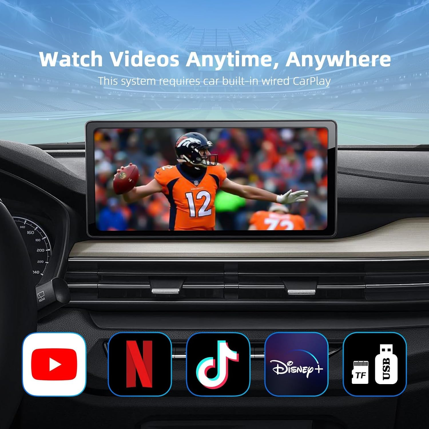 AI 7 Wireless Carplay Adapter Android Adapter, Car Magic Video Box Built-In Youtube Netflix Tiktok Disney Playstore, Supports TF Card & USB Drive, Usb/Type-C,Fits for Built-In Wired Carplay Car (32GB) image number 2