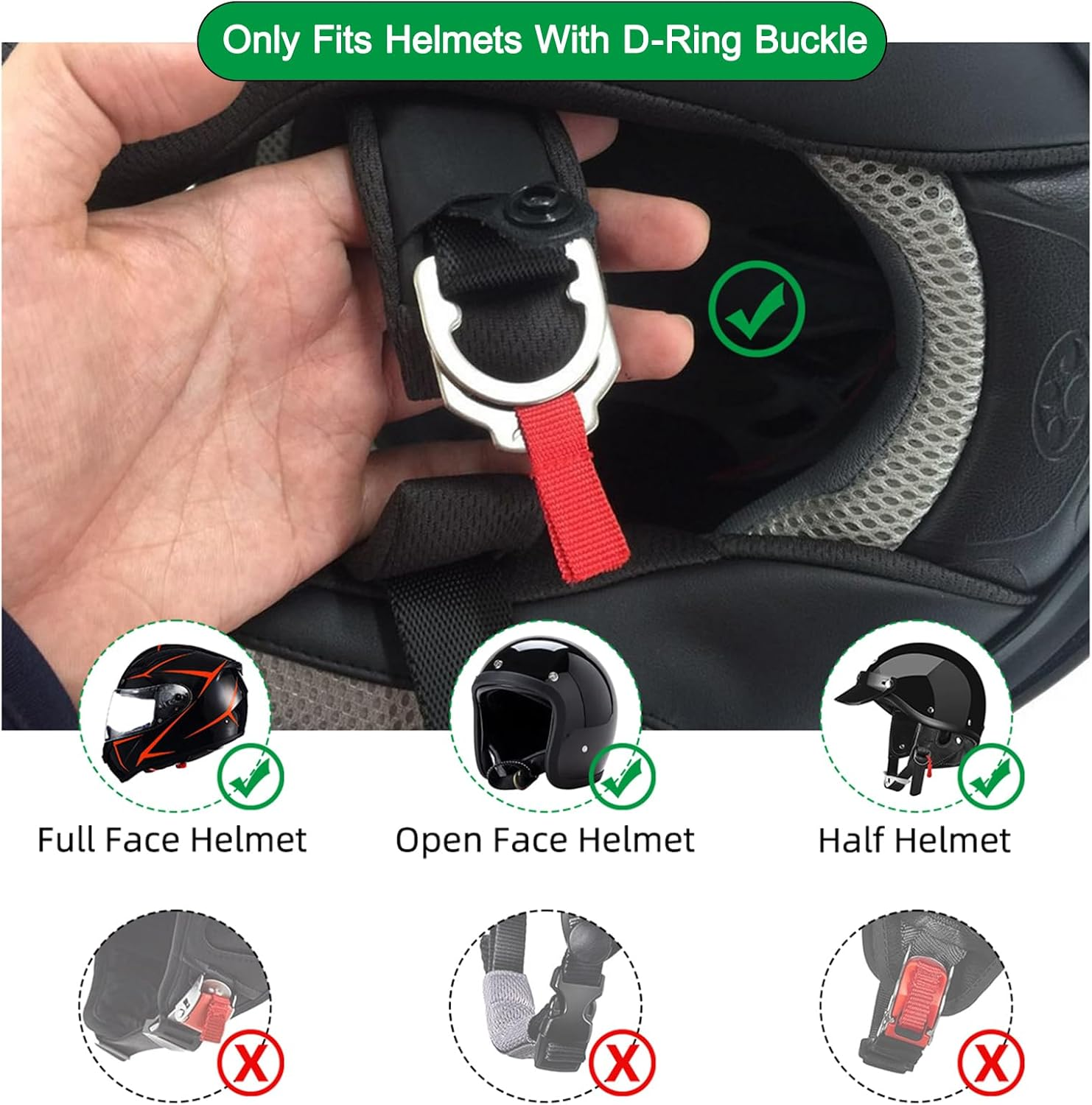 Helmet Quick Release Buckle Replacement Kit Compatible with Half, 3/4, Full Face Helmet image number 2