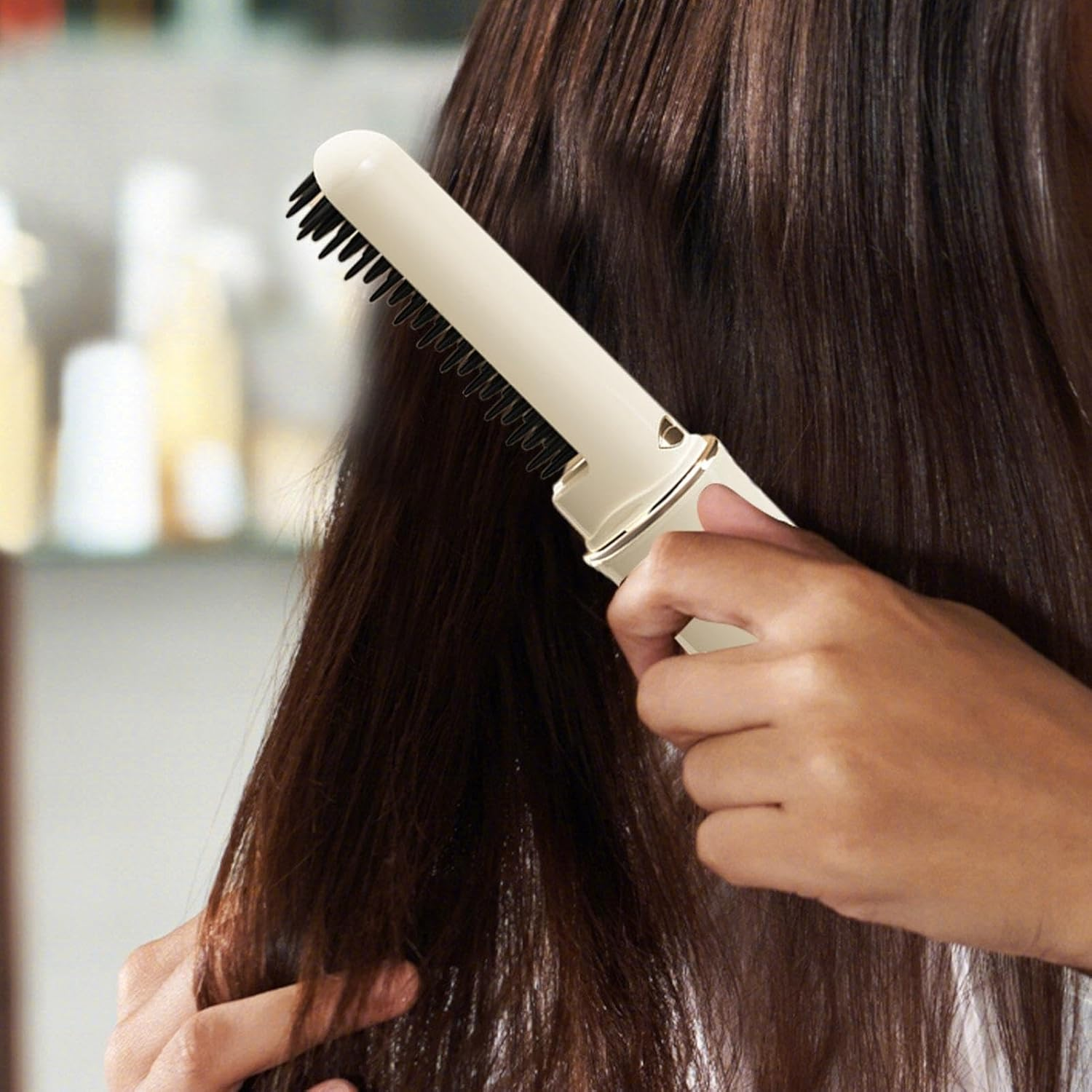 Cordless Hair Straightener, Heated Hair Brush, Rechargeable Hair Brush, Negative Ion Straightener, Hot Comb for Women, Travel Hair Straightener, Cordless Hot Comb, Hair Straightener Brush Portable image number 6