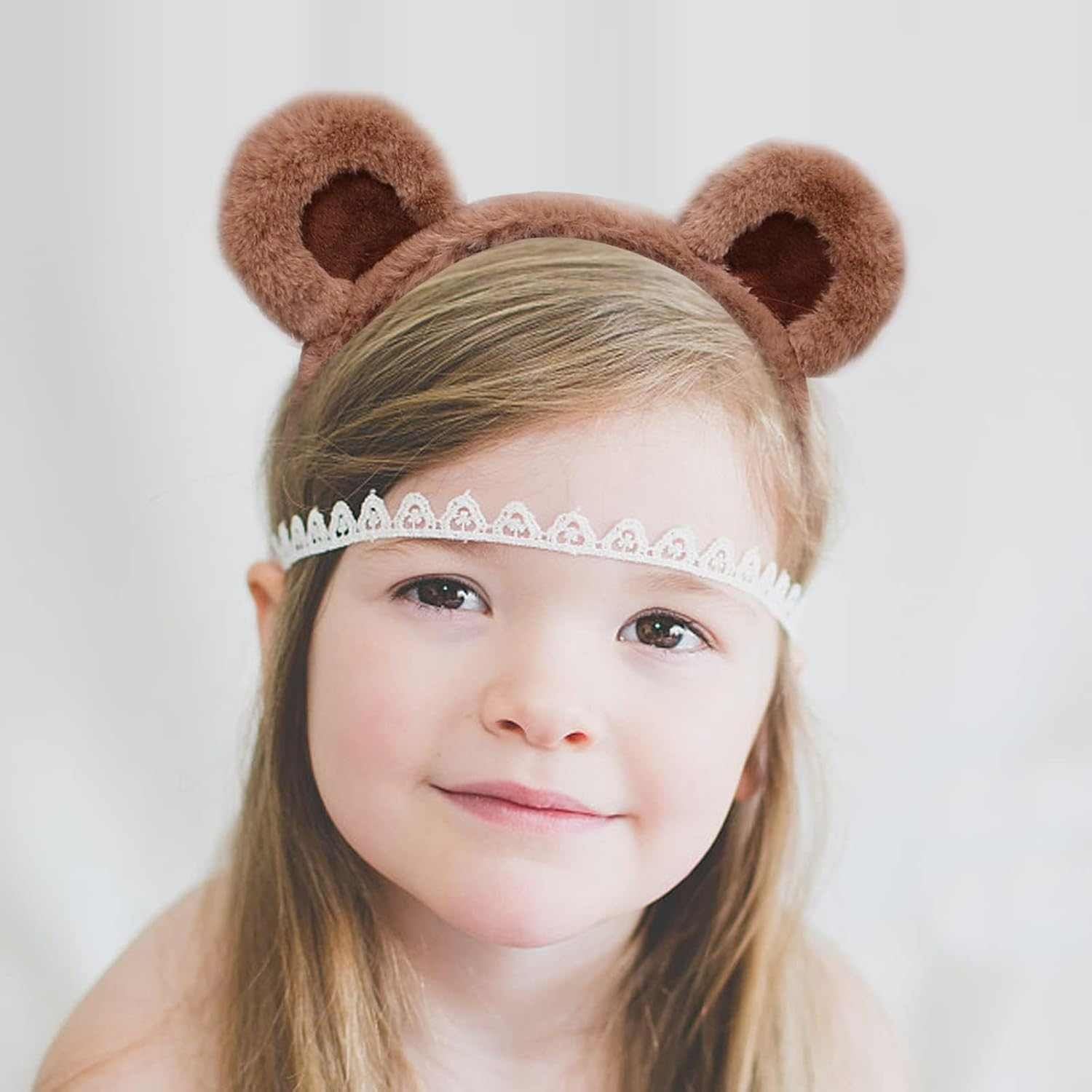 Bear Ears Headband Cute Party Headwear Face Wash Headband Animal Head Wear Fashion Hairband Valentine'S Day Hair Hoops Hair Accessories for Adult Kids Party Decoration image number 4