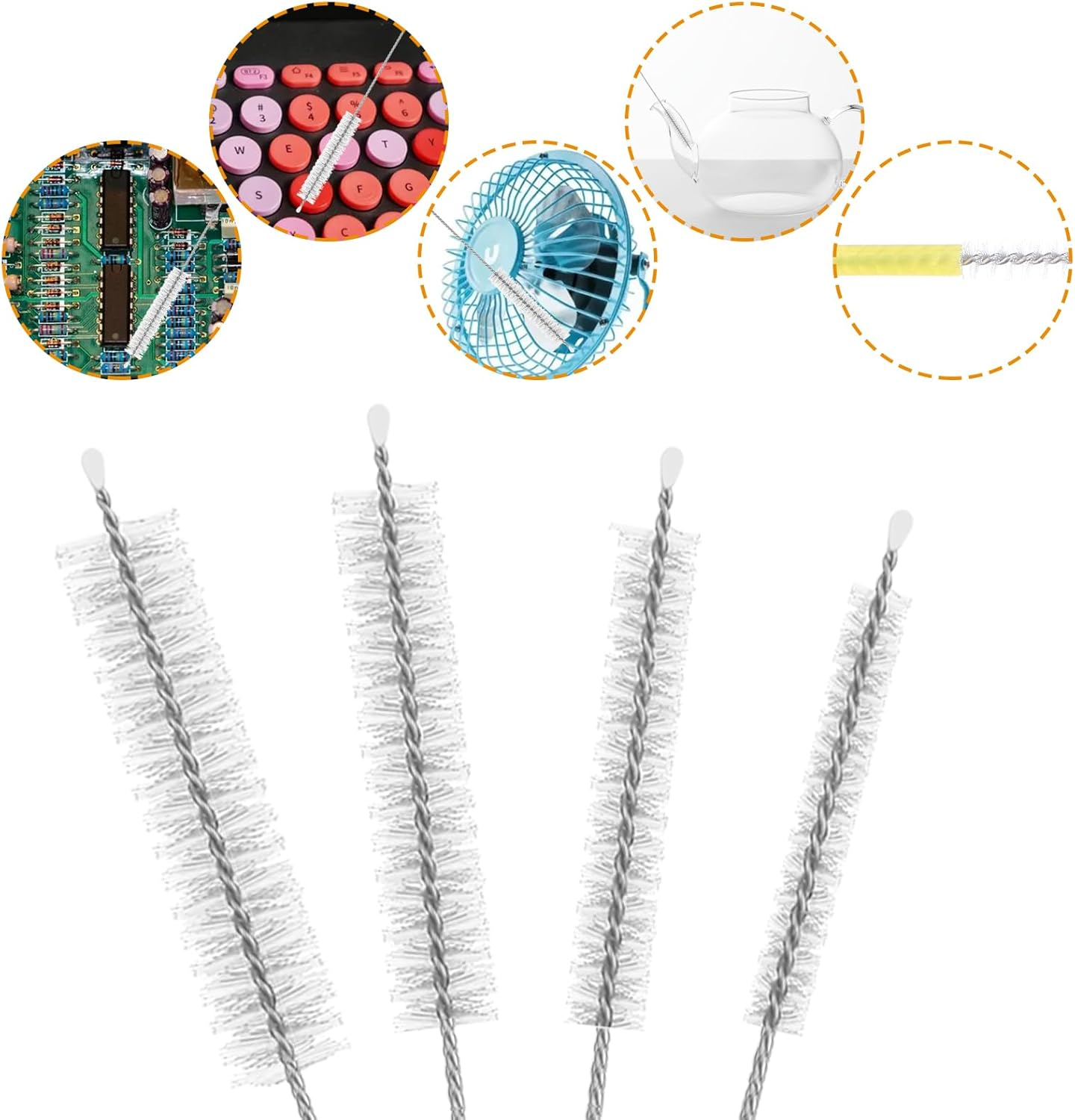 20 Pcs Straw Cleaner Brush 12 Inch Extra Long Straw Brush Reusable Metal Handles Cleaner Brushes Straws Brushes Cleaners with Nylon Bristles for Water Bottle Tubes Drinking Cup Cleaning image number 6