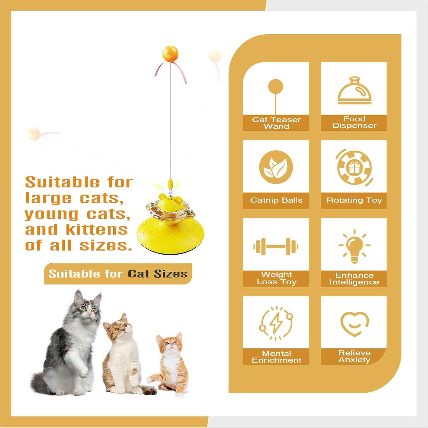 Interactive Cat Toys Rotating & Ball Exercise Kitten Toy Funny Cat Teaser Toys/439