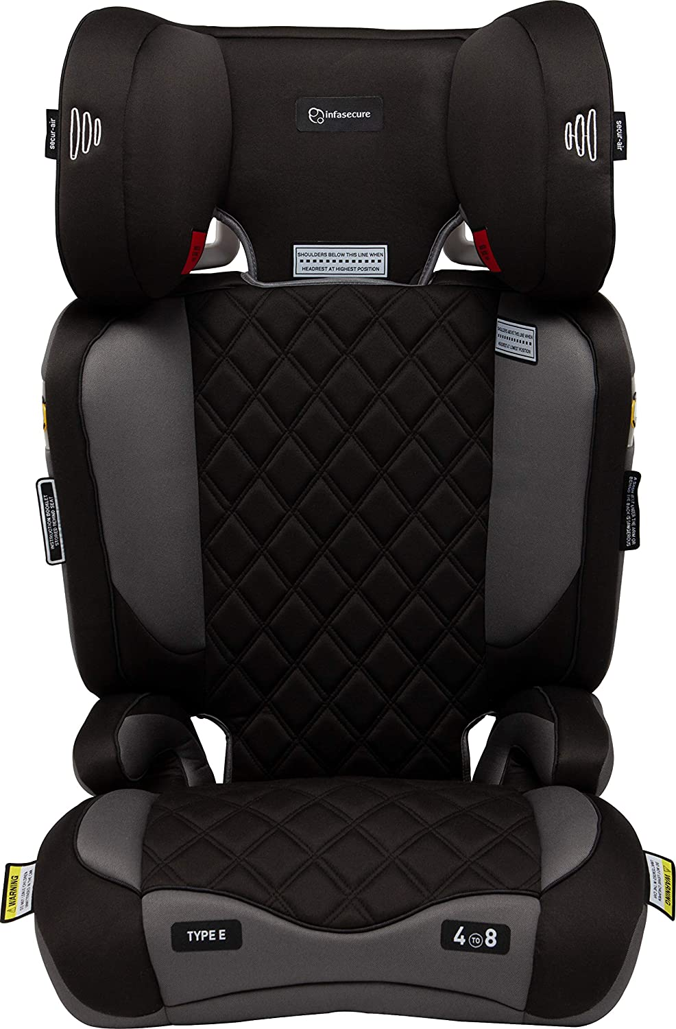 Infasecure CS6213IP Aspire Premium Booster Seat, Seated Shoulder Height Design, Side Impact Protection, Suitable from 4 to 8 Years Old, Night image number 4