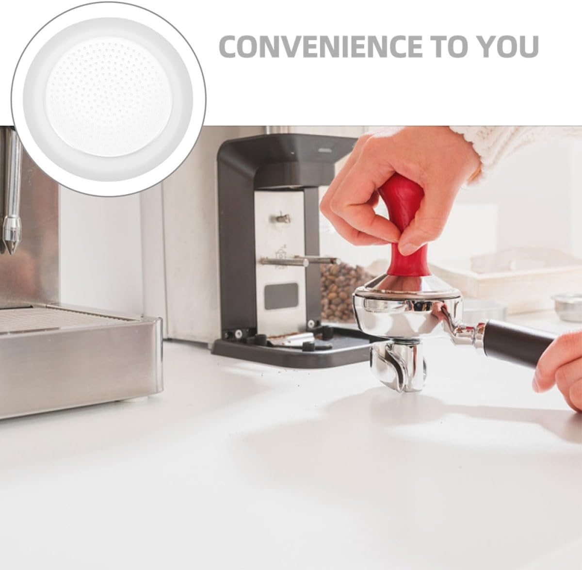 INOOMP Espresso Coffee Pot Accessories Set with 3 Silicone Gaskets and 1 Aluminium Alloy Filter, 50Ml Replacement Sealing Rings Compatible with Stovetop Coffee Makers for Home Brewing image number 3